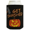 thumbnail image 1 of ThisWear Funny Halloween Beer Coolie Get Smashed Jack o Lantern Pumpkin Costume Accessory 2 Pack Can Coolie Drink Coolers Coolies Black, 1 of 1