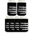 thumbnail image 1 of ThisWear Funny Halloween Beer Coolie Skeleton Hand Bones Pirate or Zombie Costume Accessory 6 Pack Can Coolie Drink Coolers Coolies Black, 1 of 2