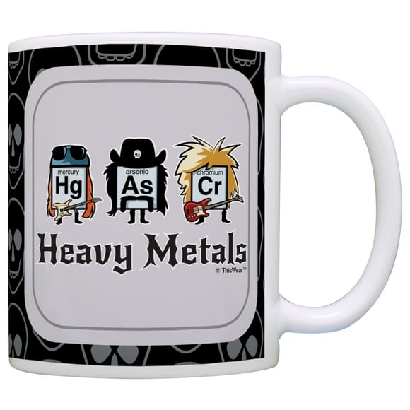 ThisWear Funny Science Gifts Heavy Metals Periodic Table 11 ounce Coffee Mug Black