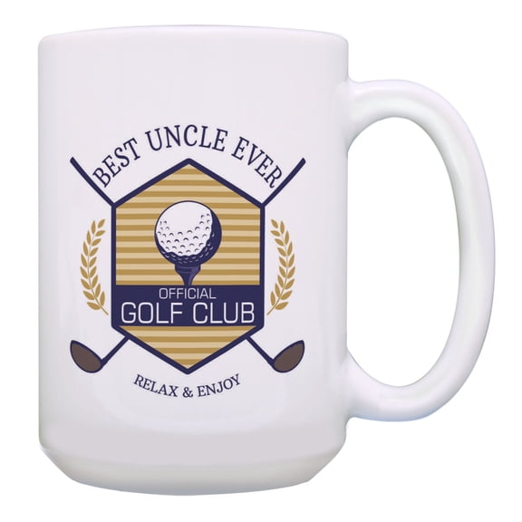 ThisWear Gag Golf Gifts Best Uncle Ever Golf Club Relax & Enjoy Funny Gifts for Golfers 15oz Mug Cup White
