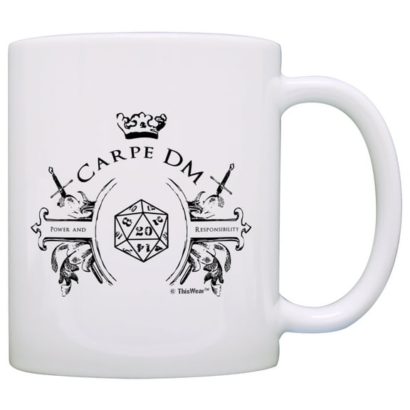 ThisWear Gamer Mugs Game Master Carpe DM Funny D20 Critical Hit Chaotic Neutral 11 ounce Coffee Mug
