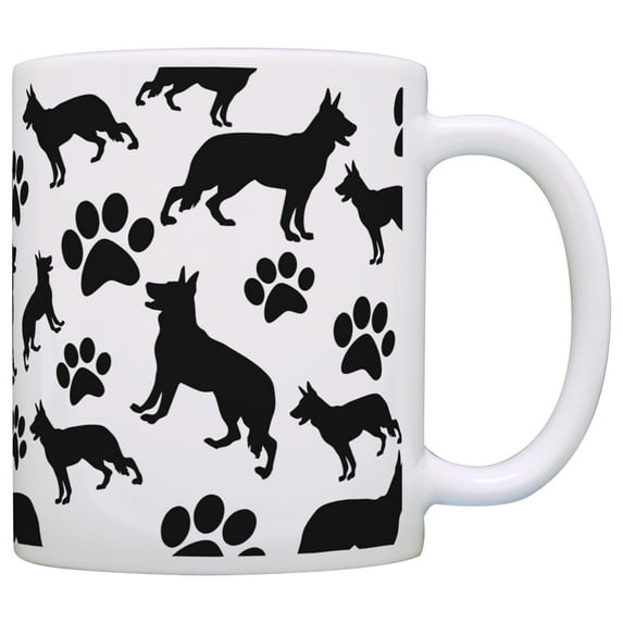 ThisWear German Shepherd Gift German Shepherd Paw Print Pattern 11 ounce Coffee Mug