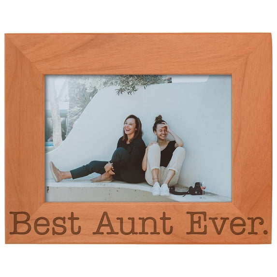 ThisWear Gift for Aunt Best Aunt Ever Mothers Day Natural Wood Engraved 5x7 Landscape Picture Frame Wood