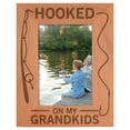 thumbnail image 1 of ThisWear Gift for Grandpa Hooked On My Grandkids Natural Wood Engraved 4x6 Portrait Picture Frame Wood, 1 of 6