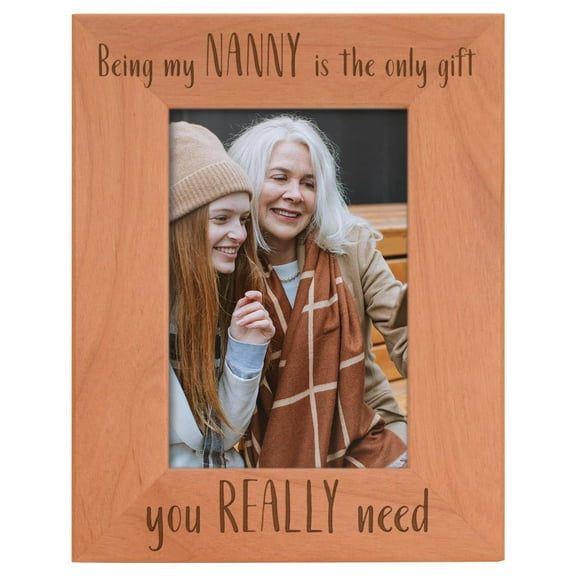 ThisWear Gifts For Nanny Gifts For Grandma Being My Nanny Is The Only Gift You Really Need Wood Engraved Portrait 4x6 Photo Frame