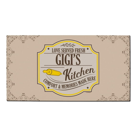 ThisWear Gifts for Gigi Love Served Fresh Gigi's Kitchen Comfort Memories Made Here Low Profile Doormat Gigi
