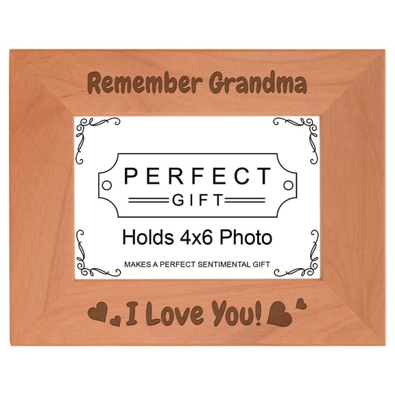 ThisWear Gifts for Grandma Remember Grandma I Love You Wood Laser Engraved Landscape 4x6 Picture Frame
