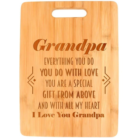 ThisWear Gifts for Grandpa Grandpa You Are A Special Gift From Above Poem Big Rectangle Bamboo Cutting Board
