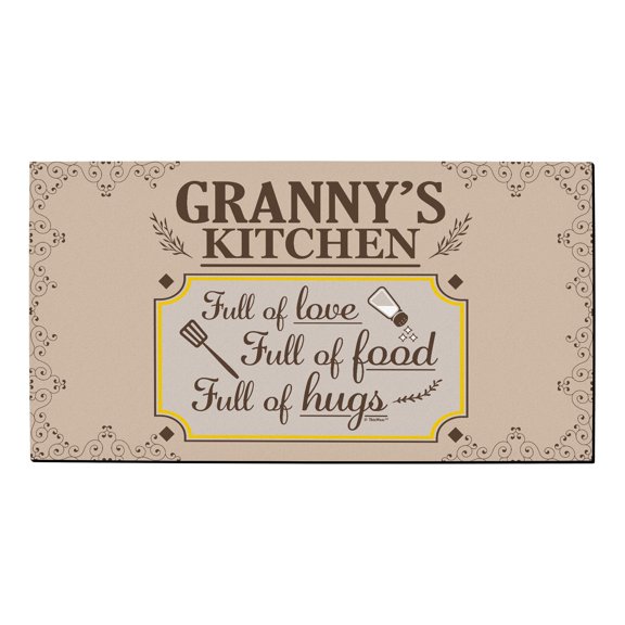 ThisWear Gifts for Granny Granny's Kitchen Full of Love Full of Food Full of Hugs Low Profile Doormat Granny