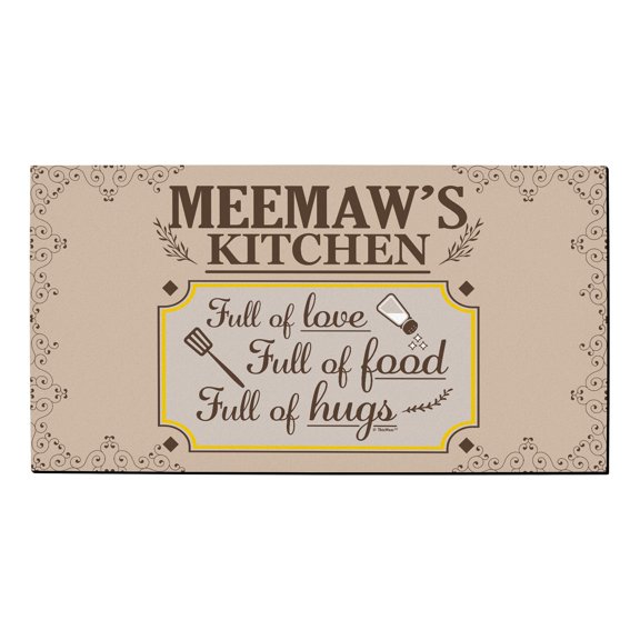 ThisWear Gifts for Meemaw MeeMaw's Kitchen Full of Love Full of Food Full of Hugs Low Profile Doormat Meemaw