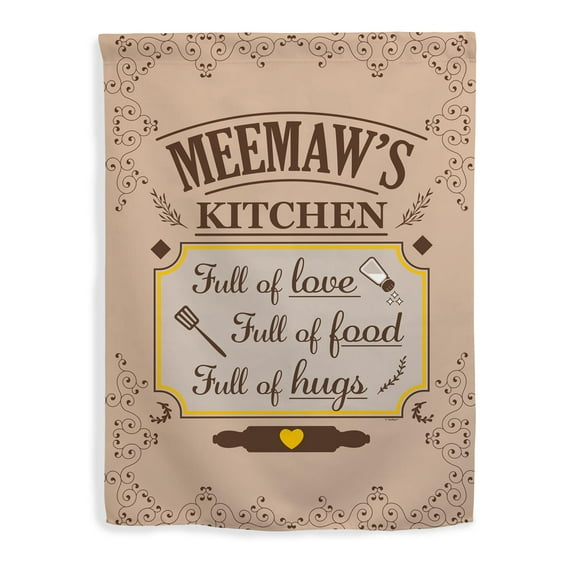 ThisWear Gifts for Meemaw MeeMaw's Kitchen Full of Love Full of Food Full of Hugs Vertical House Flag Meemaw