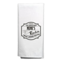 ThisWear Gifts for Mimi Love Served Fresh Mimi's Kitchen Comfort Memories Made Here Decorative Kitchen Towel White