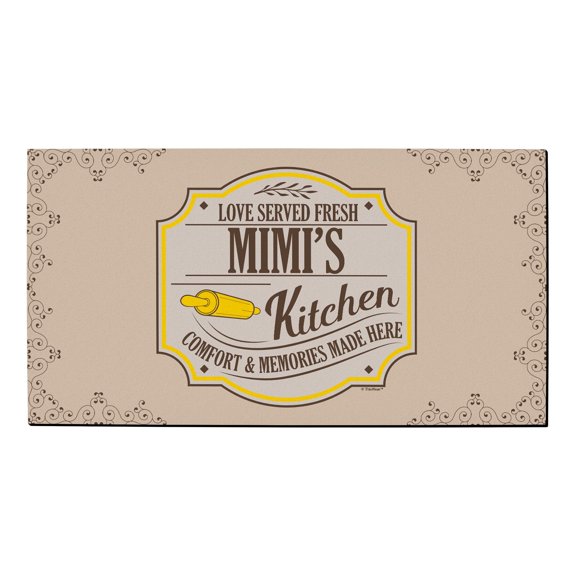 ThisWear Gifts for Mimi Love Served Fresh Mimi's Kitchen Comfort Memories Made Here Low Profile Doormat Mimi