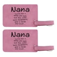 thumbnail image 1 of ThisWear Gifts for Nana Like Wise Old Owl Less Feathers Beak and Stuff 2-pack Laser Engraved Leatherette Luggage Tags Pink, 1 of 4