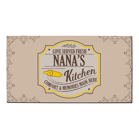 ThisWear Gifts for Nana Love Served Fresh Nana's Kitchen Comfort Memories Made Here Low Profile Doormat Nana