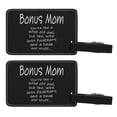 thumbnail image 1 of ThisWear Gifts for Step-Mom Like Wise Old Owl Less Feathers Beak and Stuff 2-pack Laser Engraved Leatherette Luggage Tags Black, 1 of 4