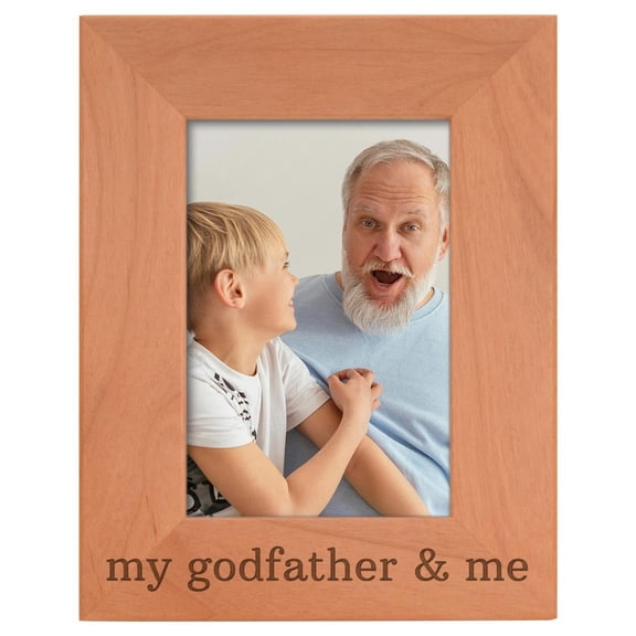 ThisWear Godfather Picture Frame Godfather Me Natural Wood Engraved 4x6 Portrait Picture Frame Wood
