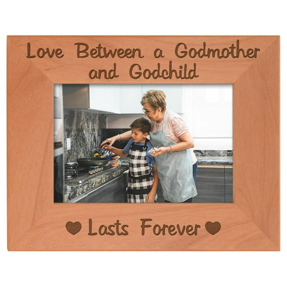 ThisWear Godmother Frame Love Between Godmother and Godchild Photo Frame Wood Engraved 4x6 Landscape Frame