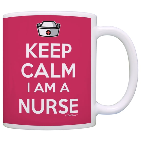 ThisWear Graduation Gifts for Nurses Gifts Funny Keep Calm I am a Nurse Nurses Graduation 11 ounce Coffee Mug Pink