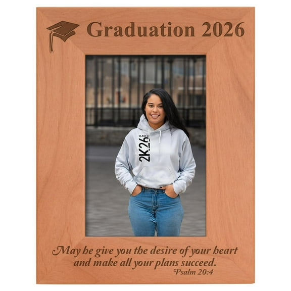 ThisWear Graduation Gifts for Women 2026 Grad Congratulations Class of 2026 Graduation Frames Wood Laser Engraved Landscape 4x6 Picture Frame