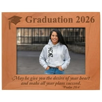 ThisWear Graduation Gifts for Women 2026 Grad Congratulations Class of 2026 Graduation Frames Wood Laser Engraved Landscape 5x7 Picture Frame