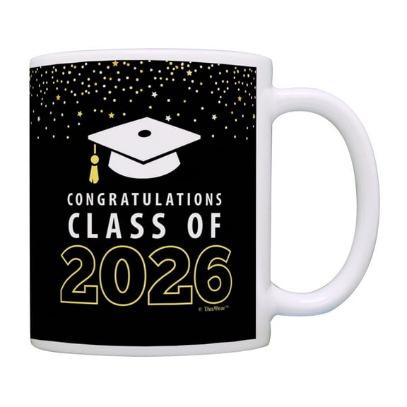 ThisWear Graduation Mug Congratulations Class of 2026 Grad Cup College Graduation 11oz Ceramic Coffee Mug with Handle