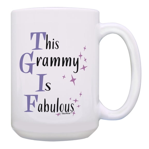 ThisWear Grammy Gifts for Grandma This Grammy is Fabulous Fun Grammy Gifts 15oz Coffee Mug