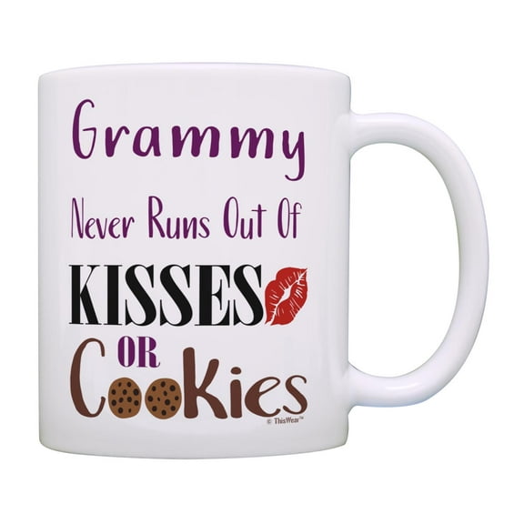 ThisWear Grammy Mug Grammy Never Runs Out of Cookies Grammy Gifts for Women Coffee Mug