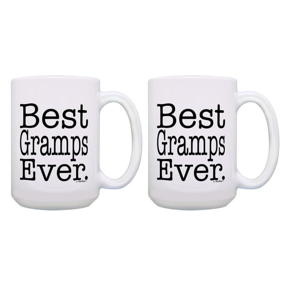 ThisWear Gramps Gifts for Grandpa Best Gramps Ever Mug Set Gramps Cups 2 Pack Gift 15oz Coffee Mugs
