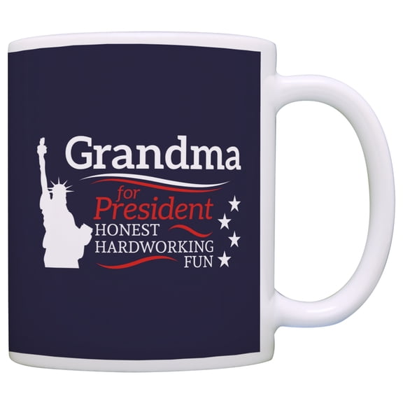 ThisWear Grandma Birthday Gifts Grandma for President Statue of Liberty Patriot 11 ounce Coffee Mug Blue