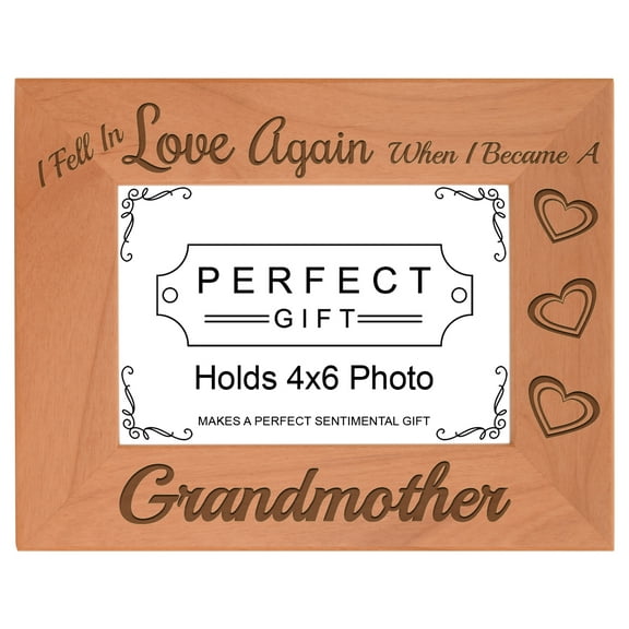 ThisWear Grandma Gifts Fell in Love Became Grandmother Wood Laser 4x6 Landscape Picture Frame