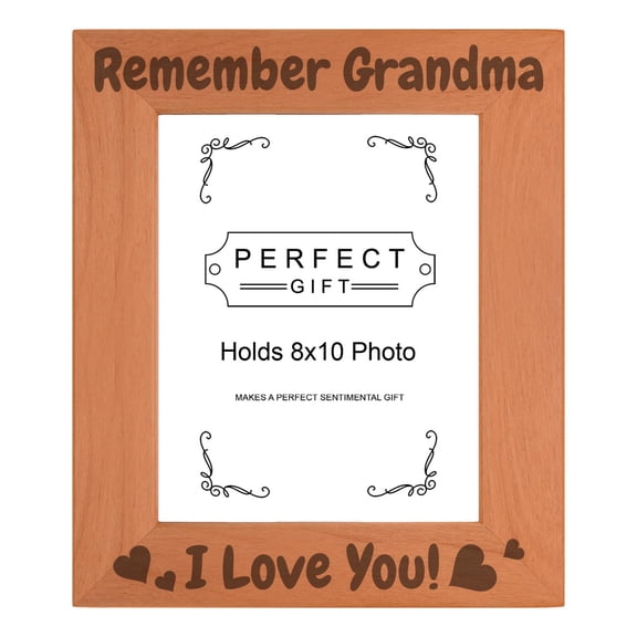 ThisWear Grandma Gifts for Women Remember Grandma I Love You Wood Engraved Portrait 8x10 Photo Frame