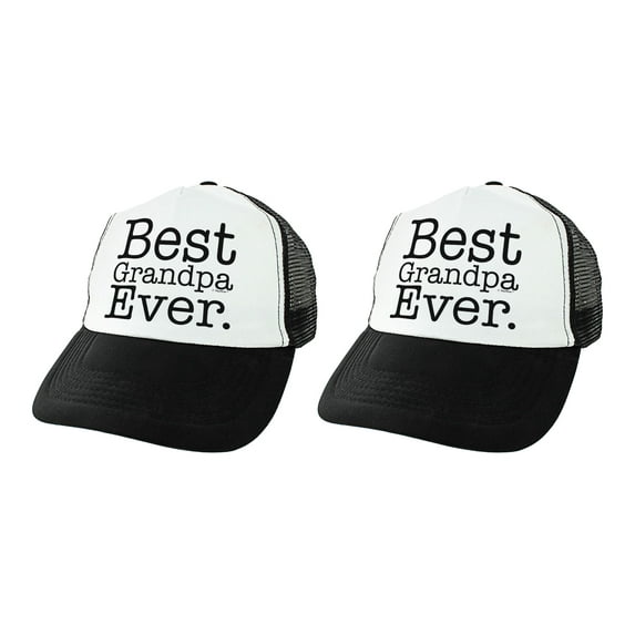 ThisWear Grandpa Gift Set Best Grandpa Ever Grandparents Day Gift Grandpa Fathers Day Hat 2-Pack Trucker Hats