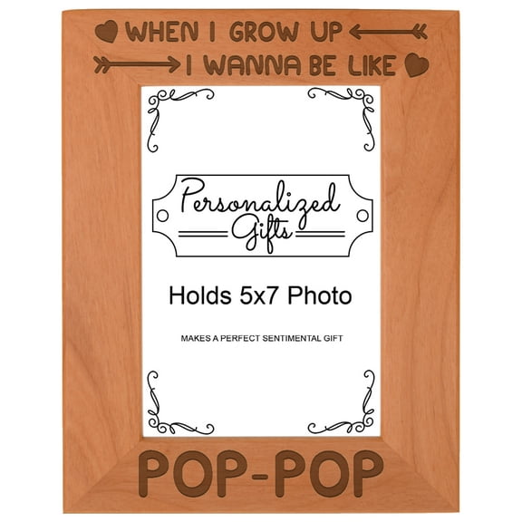ThisWear Grandson Granddaughter Gift Be Like Pop-Pop Wood Laser 5x7 Portrait Picture Frame