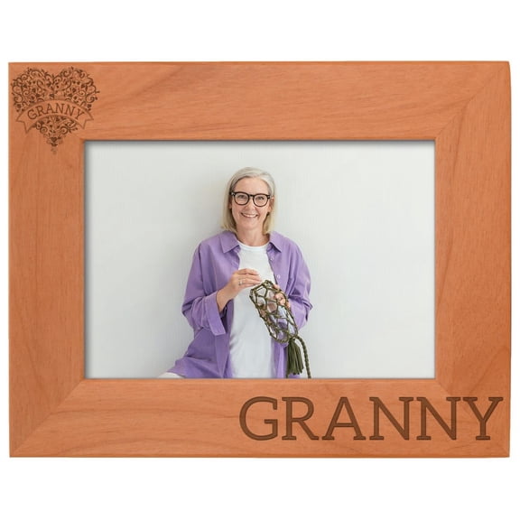 ThisWear Granny Gift For Grandma Granny Heart Memorial Wood Laser Engraved Landscape 5x7 Picture Frame