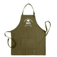 thumbnail image 1 of ThisWear Grilling Accessories Everything Tastes Better Off Pops Grill Two Pocket Apron Military Green, 1 of 7
