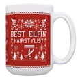 thumbnail image 1 of ThisWear Hairstylist Christmas Cup Best Elfin Hairstylist Ever Christmas 15oz Coffee Mug Cup Red, 1 of 4