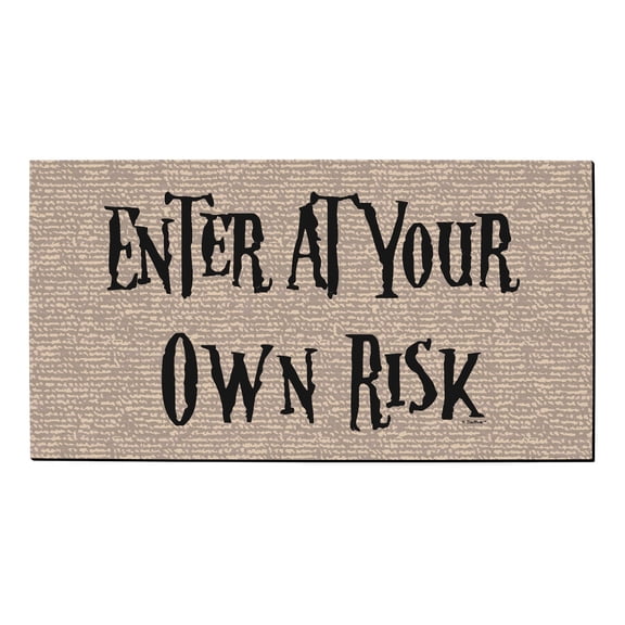 ThisWear Halloween Decorations Enter At Your Own Risk Halloween Welcome Mat Fall Season Gifts Doormat Multi