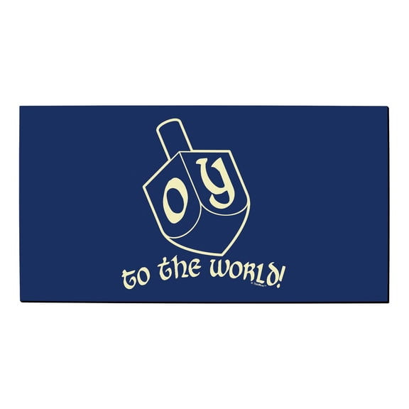 ThisWear Hanukkah Dreidel Oy To The World Hanukkah Dreidel Doormat Blue
