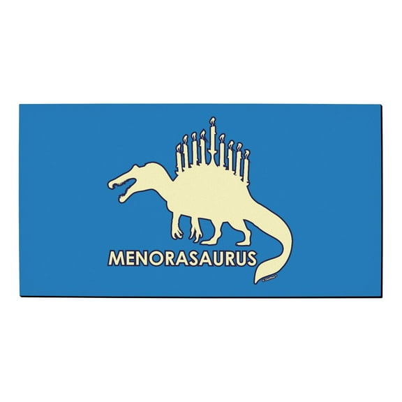 ThisWear Hanukkah Ugly Sweater Hanukkah Menorah-Saurus Doormat Blue