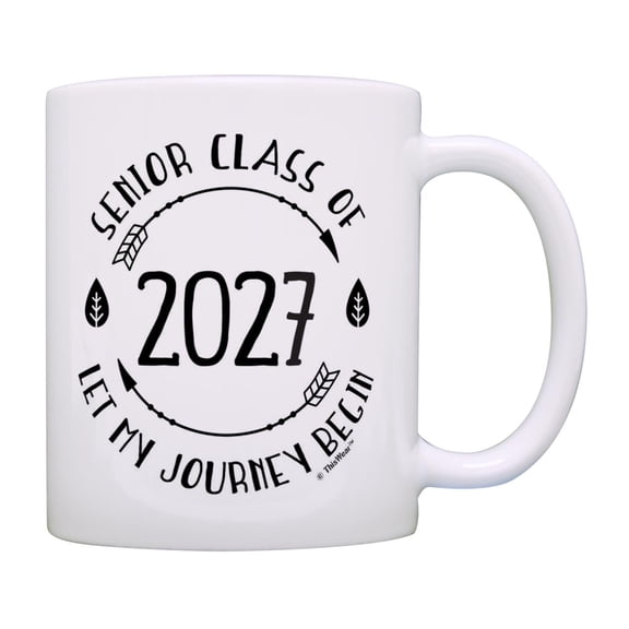 ThisWear High School or College Graduation Mug Senior Class of 2027 Let My Journey Begin Grad Ceramic 11oz Coffee Mug