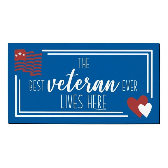 ThisWear Home Decor Mat The Best Veteran Ever Lives Here Veteran Appreciation Doormat Veteran