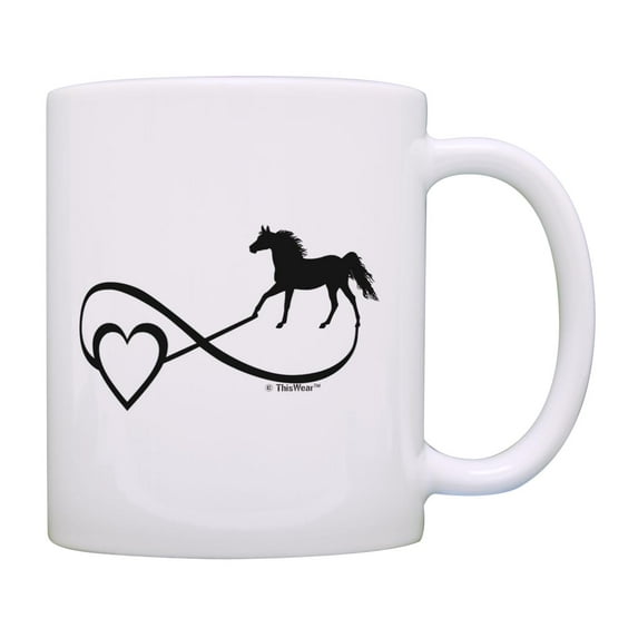 ThisWear Horse Lovers Gifts Horse Heart Infinity Symbol Horse Theme Gifts Horse Coffee Mug