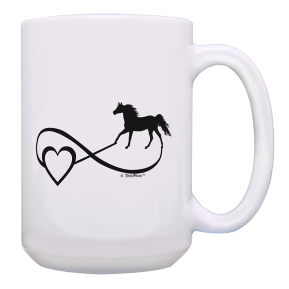 ThisWear Horse Mug Horse Heart Infinity Symbol Mug Cup Horse Owner Gifts 15oz Coffee Mug