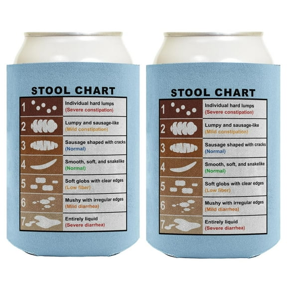Humorous Nurse Gifts Nurse's Stool Chart Funny Doctor Gifts 2-Pack Can Coolies Drink Coolers Multi