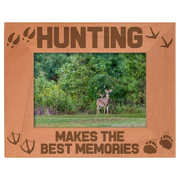 ThisWear Hunting Picture Frame Hunting Makes the Best Memories Wood Engraved 4x6 Landscape Picture Frame