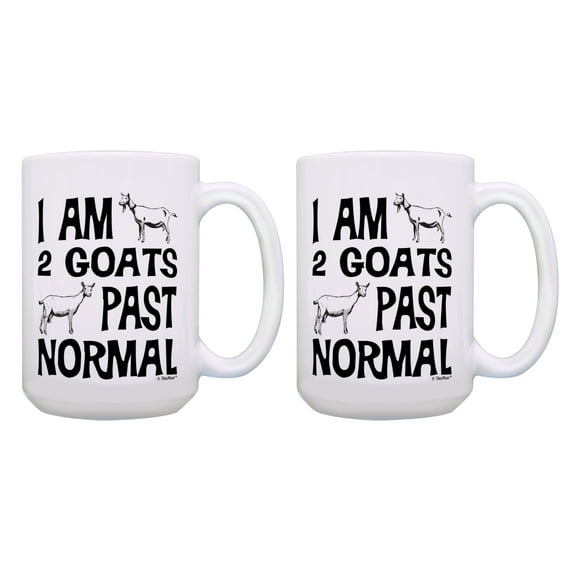 ThisWear I Am 2 Goats Past Normal 2 Pack 15oz Ceramic Coffee Mug Set