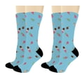 thumbnail image 1 of ThisWear Ice Cream Novelty Gifts Ice-Cream Cone Socks Dessert Themed Foodie Gifts 2-Pairs Novelty Crew Socks, 1 of 5