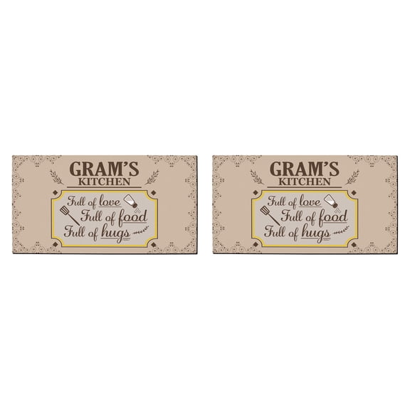ThisWear Inspirational Gift for Grams Grams's Kitchen Full of Love Full of Food Full of Hugs 2 Pack Outdoor Doormats Grams