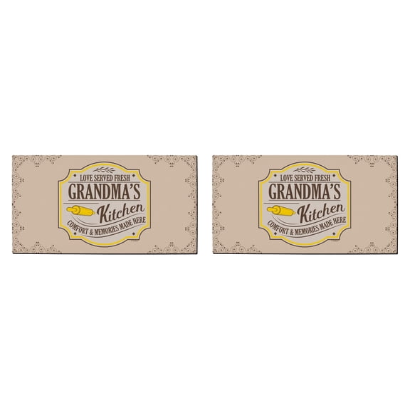 ThisWear Inspirational Gift for Grandma Love Served Fresh Grandma's Kitchen Comfort Memories Made Here 2 Pack Outdoor Doormats Grandma